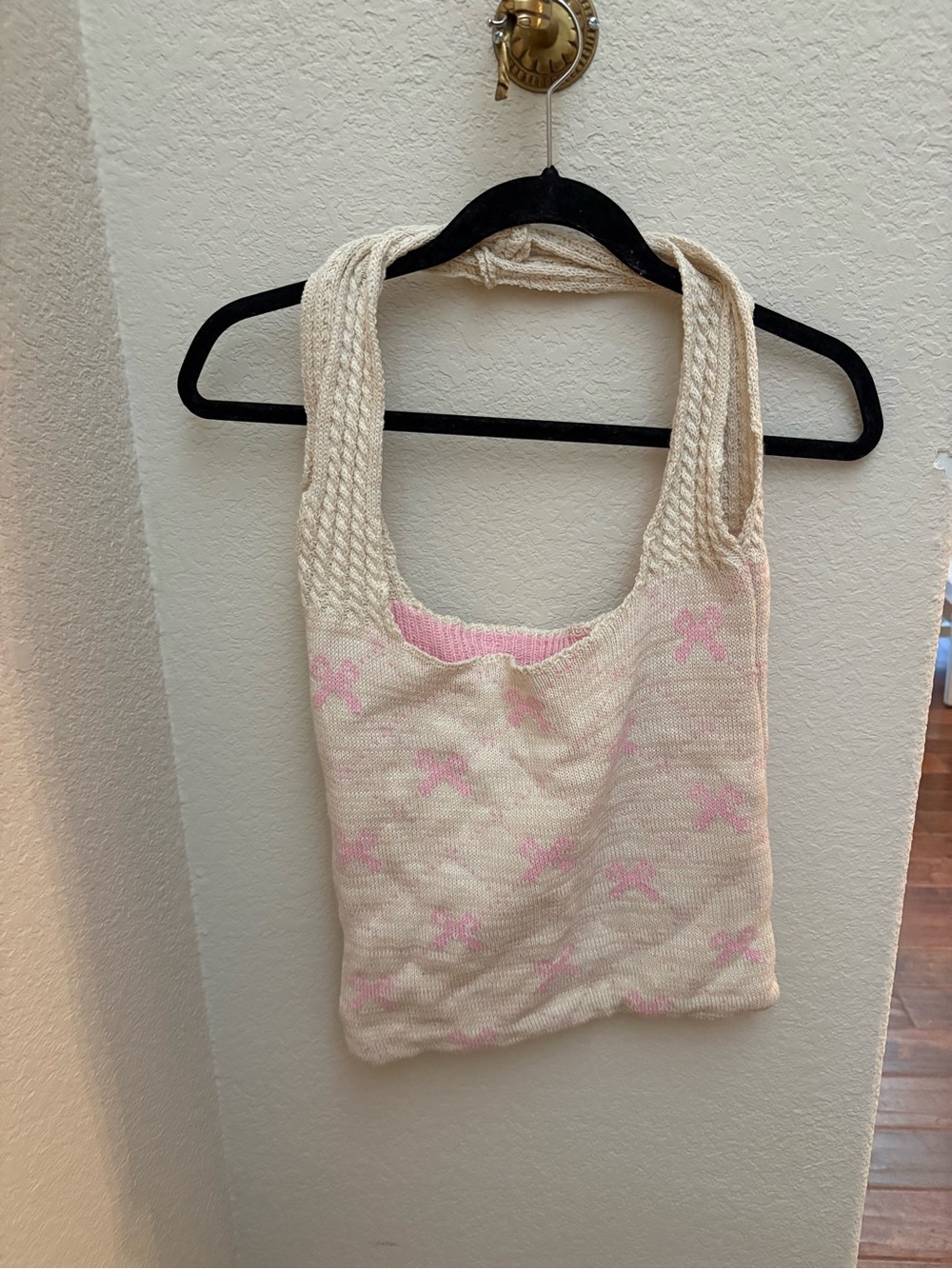 Knitted Bow Tote Bag - Picture 1 of 2